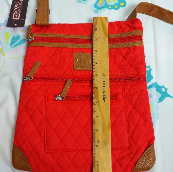 STONE MOUNTAIN Women's Crossbody Purse Quilted Lockport Style Coral Color NWT - Picture 13 of 16